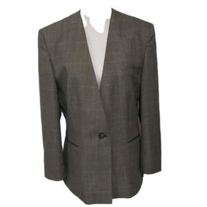 THE Ragalia Collection Gray Glen Check Long Sleeve Single Breasted Suit Coat